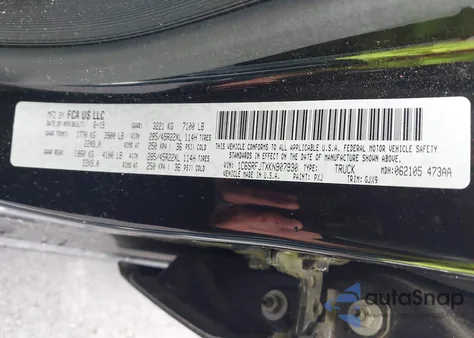 2019 Ram 1500 Laramie 4X4 5'7 Box из США, поврежденный, VIN 1C6SRFJTXKN907930